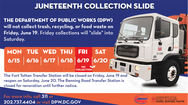 DPW will do Friday collections on Saturday. 