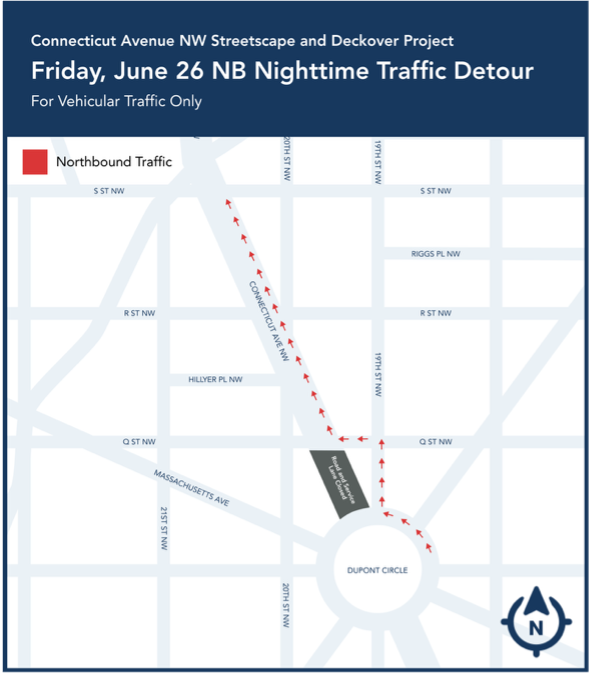 Connecticut Ave NB Nighttime Traffic Detour