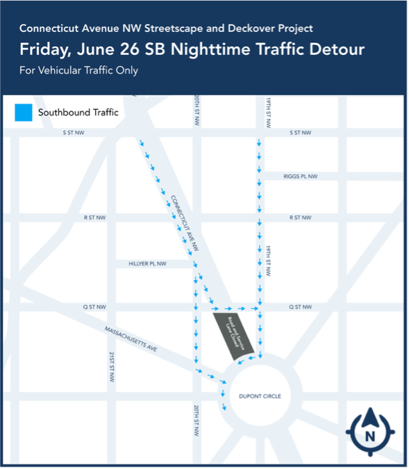 Connecticut Ave SB Nighttime Traffic Detour