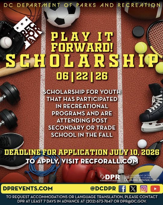 DPR is now accepting Rec for All Scholarship applications. 