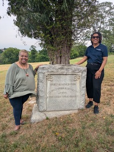 Director Cozart and Toni White-Richardson at Woodlawn Cemetery