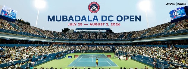 The Mubadala DC Open tennis tournament is in DC from July 25 to August 2.
