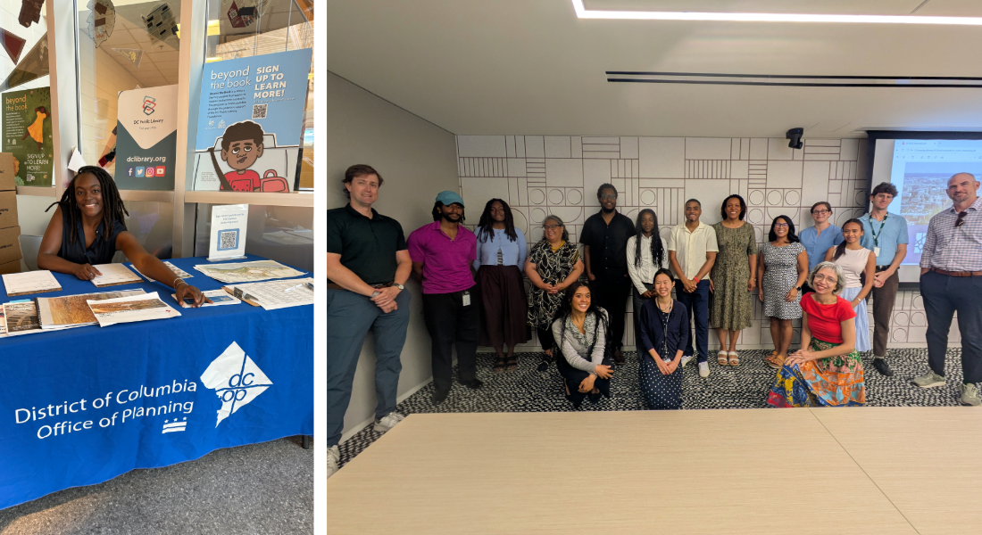 OP photo collage - library and intern event