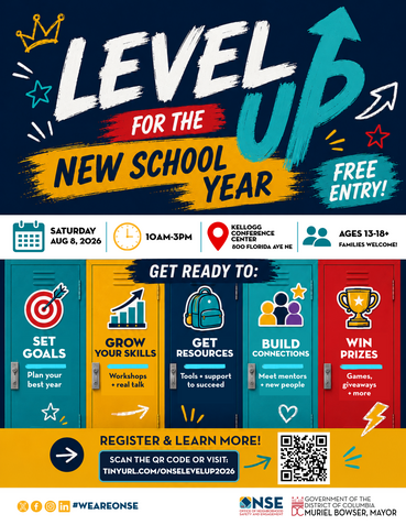 Image promoting the Back to School Event for teens that's taking place on Saturday, August 8 at the Kellogg Center.