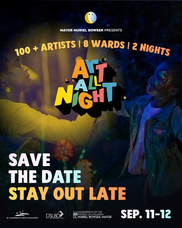 Image shows the dates of Art All Night 2026: September 11 and September 12.