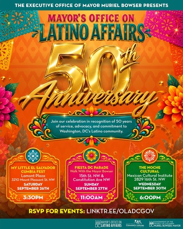 Image promotes upcoming Hispanic Heritage Month events.