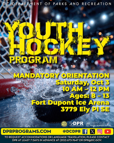 Image promotes DPR's youth hockey program.