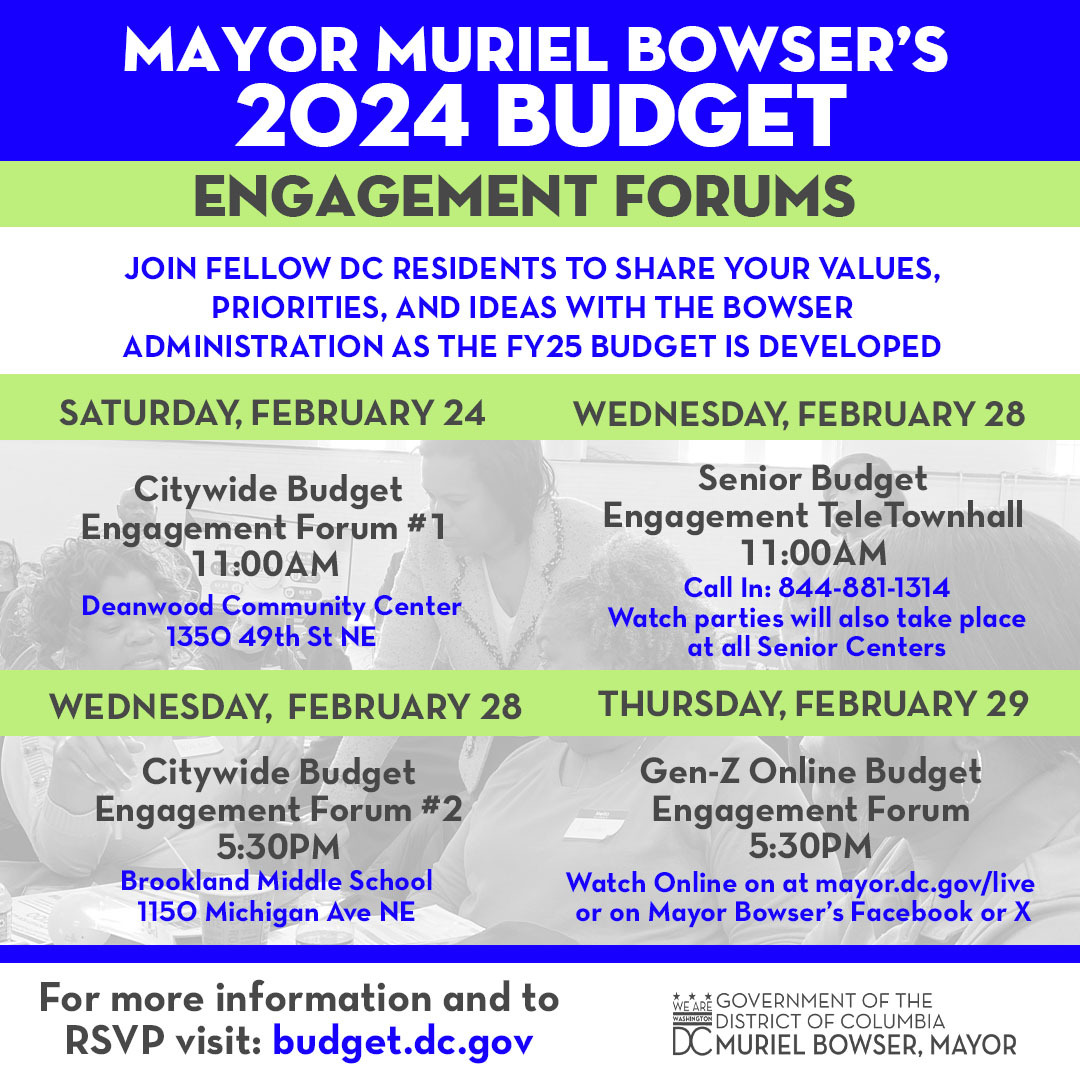 Mayor Bowser Budget Forums