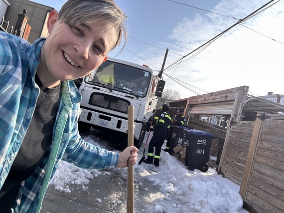 Commissioner Cava excited to help DPW get the trash out of our alley!