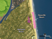 Aerial map view of Deauville Beach
