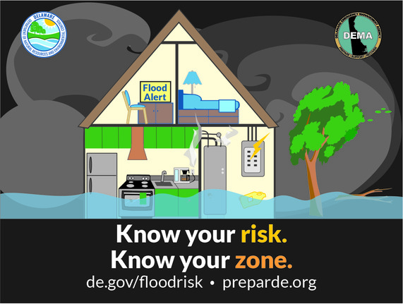 Flood Awareness Week poster with text that reads, "know your risk, know your zone."