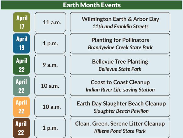 Earth month events calendar