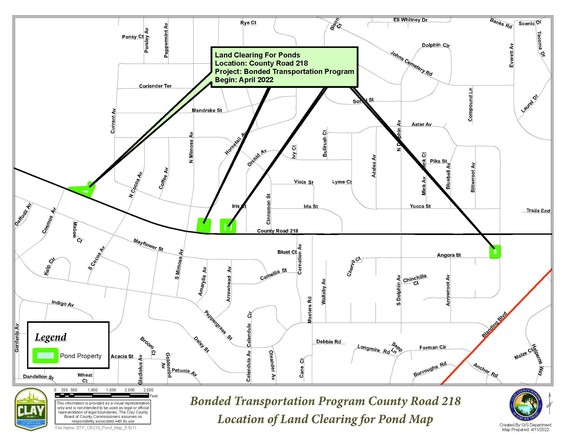 map of future CR 218 stormwater pond locations 