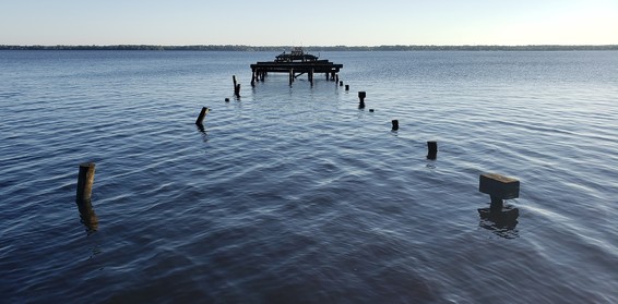 photo of damaged Shands Pier