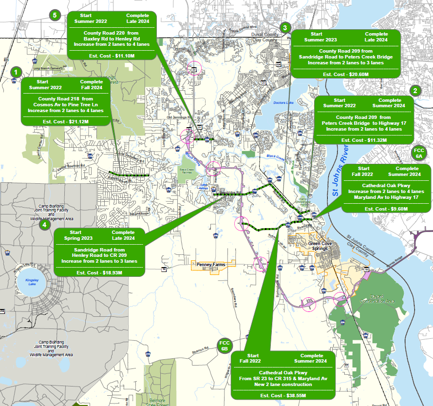 MAP OF ROAD PROJECTS 