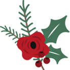 red flower with greenery 