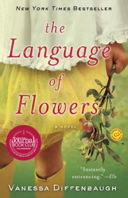 The Language of Flowers by Vanessa Diffenbaugh Image of Girl wearing yellow tulle skirt, yellow rainboots, white top holding stem of flowers