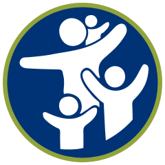 Silhoutte of adult with 3 children different ages