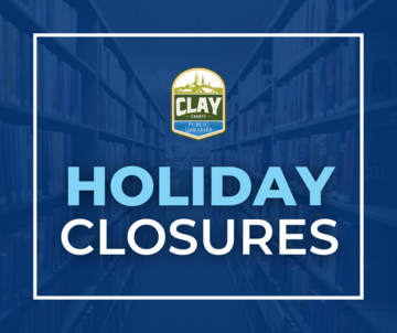 Holiday Closures with rows of books in background
