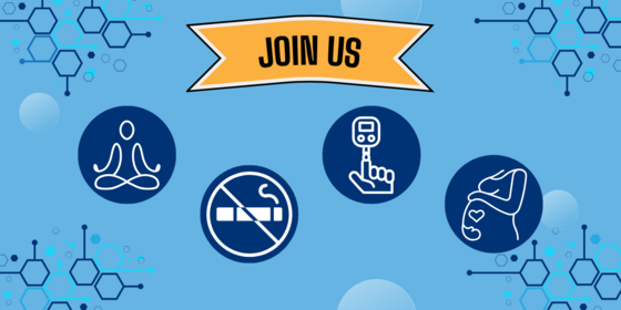 Join us yoga, tobacco cessation, diabetes awareness, pregnancy