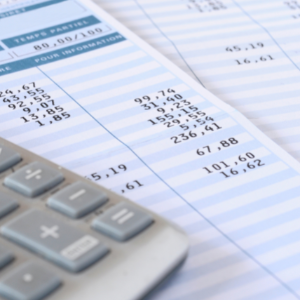 payroll with calculator and numbers