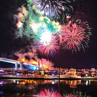 Fireworks at Coachman Park Grand Opening