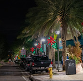 holiday light in downtown