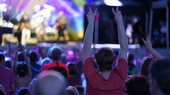 person with peace signs