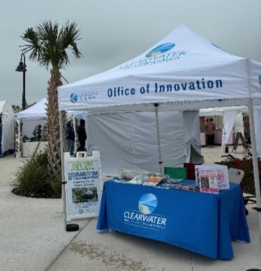 Sustainability tent and table at Coachman Park for Clearwater Craft Festival 