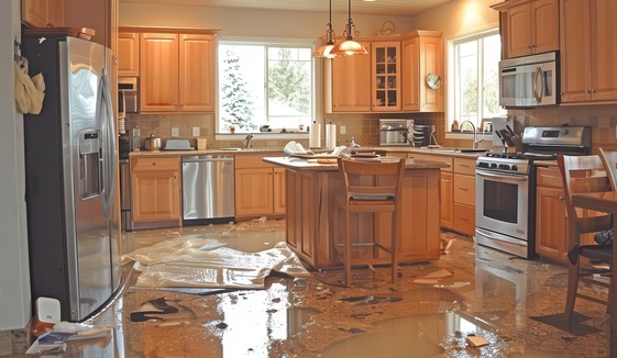 flooded kitchen