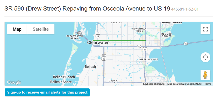 screenshot of FDOT Page