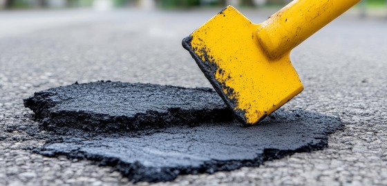 Asphalt Patch being applied