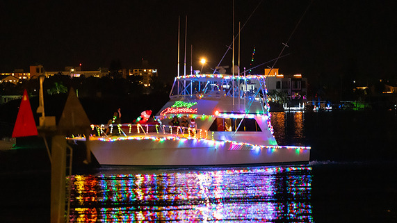 christmas lights boat