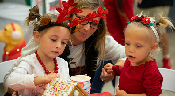 children making christmas crafts