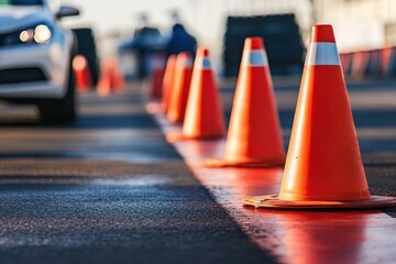 Road Constructions with orange cones