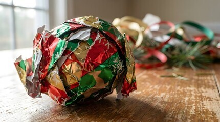 Wrapping paper trash from holidays