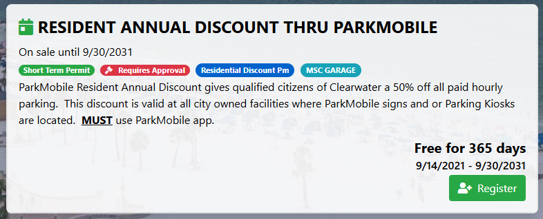 Resident Annual Parking Permit