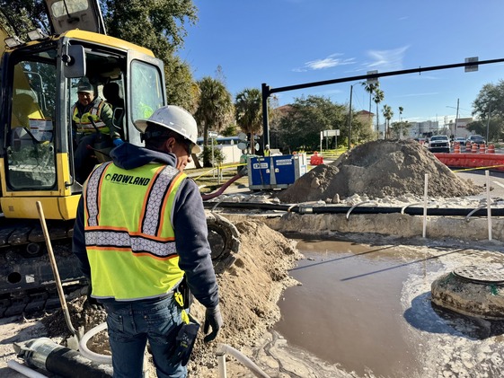 Construction work on Court St
