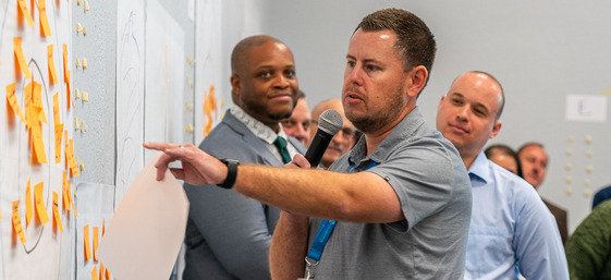 A person with a sticky note