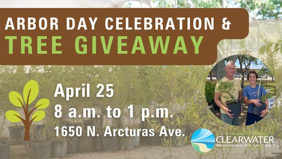 Arbor Day Graphic with photo of people and text Arbor Day April 25 2026