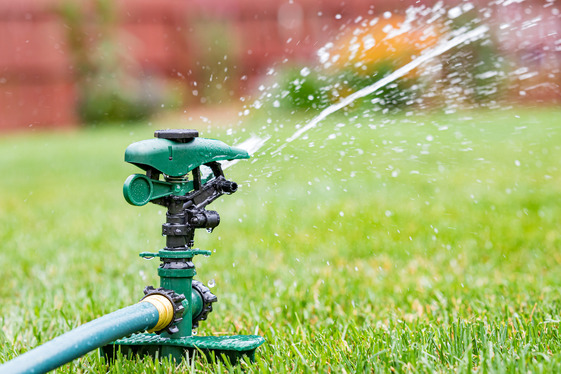 Sprinkler Watering Lawn