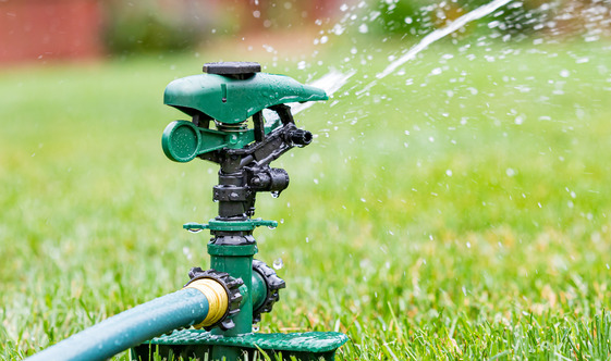 Sprinkler Watering Lawn