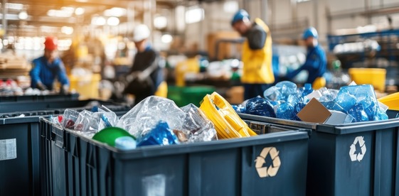 Recycling items at facility