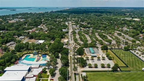 This is an aerial image of North Greenwood in Clearwater