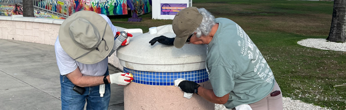 beach sticker and graffiti removal project