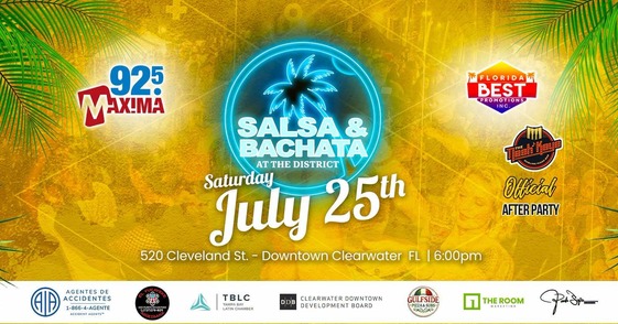 Flyer for Salsa &Bachata at the District