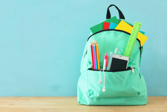 Backpack and school supplies