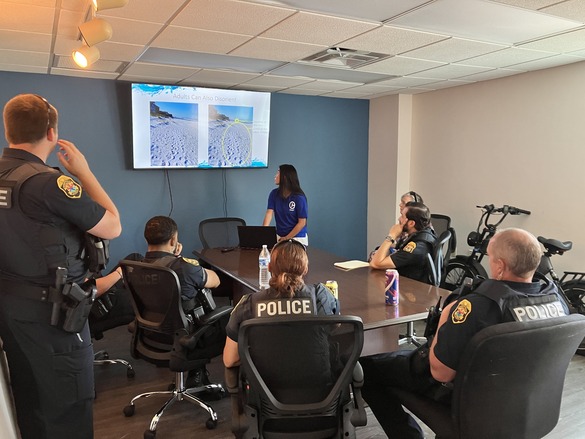 Clearwater Police receiving sea turtle awareness presentation 