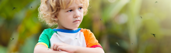 Child with mosquitoes
