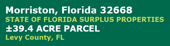 State of Florida surplus property 39.4 acres in Morriston, Levy County, Florida. 